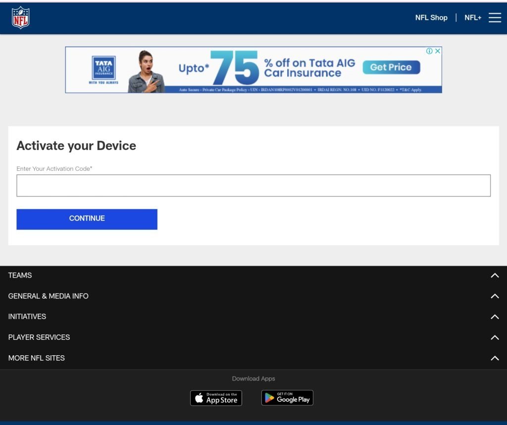 NFL.com Activation Code
